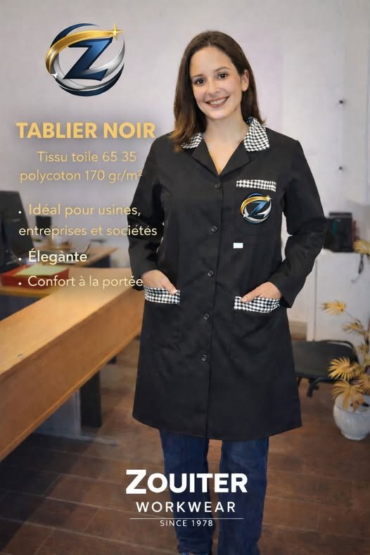 Tablier noir professionnel ZOUITER
